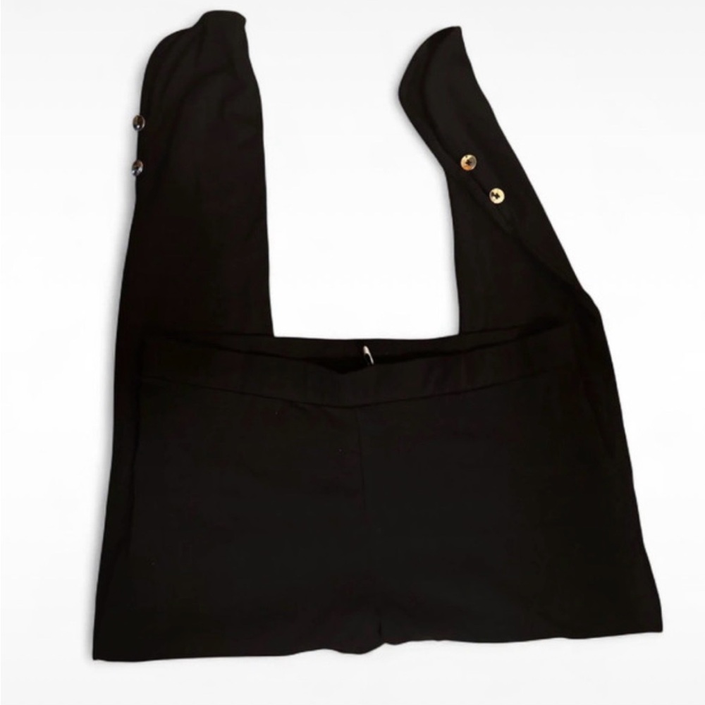 Black Button-Detail Leggings